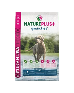 Koeratoit Eukanuba NaturePlus+ Grain Free Puppy & Junior - värskelt külmutatud lõhega./ 10 kg
