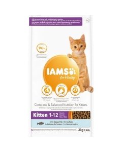 Kuiv täissööt IAMS CAT Kitten ookeanilise kalaga 3kg kassipoegadele