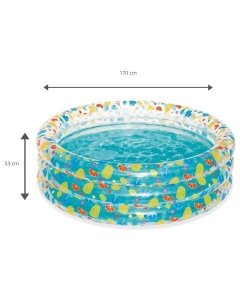 Bestway täispuhutav lastebassein Tropical / 3 ringi / 170x53cm