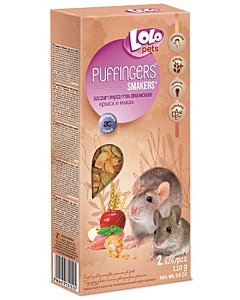 LoLo Pets Puffingers närimispulgad rottidele ja hiirtele 2tk 110g