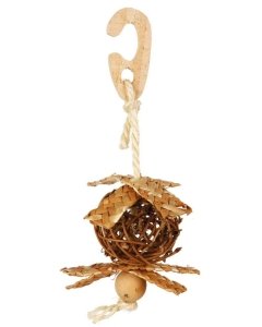 Mänguasi papagoidele Natural Living punutud pall pesamaterjaliga, ø 5,5 cm