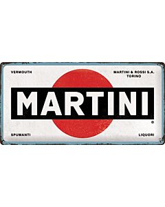 Metallplaat 25x50cm / Martini -- Logo White