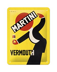 Metallplaat 15x20cm / Martini - Vermouth Waiter Yellow
