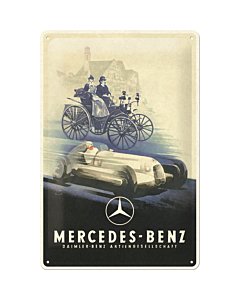 Metallplaat 20x30cm / Mercedes Benz - Silver Arrow Historic / KO