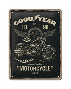 Metallplaat 15x20cm / Goodyear motorcycle