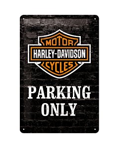 Metallplaat 20x30cm / Harley-Davidson Parking only 