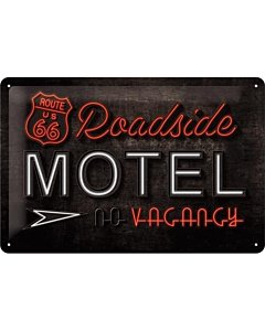 Metallplaat 20x30cm / Route 66 Roadside Motel / KO