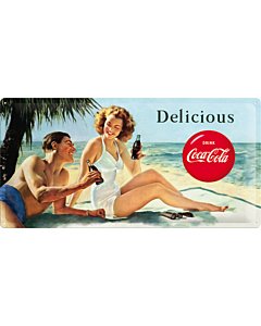 Metallplaat 25x50cm / Coca-Cola Delicious