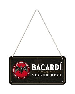 Metallplaat 10x20cm / Bacardi - Served Here