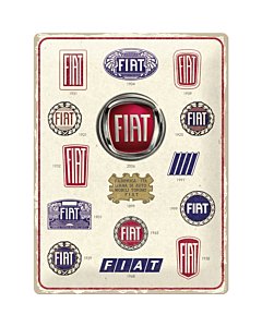 Metallplaat 30x40cm / Fiat - Logo Evolution