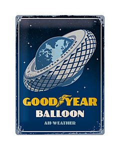 Metallplaat 30x40cm / Goodyear  - Balloon Tire