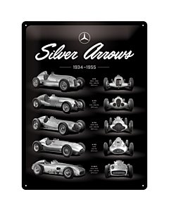 Metallplaat 30x40cm / Mercedes-Benz Silver Arrow Chart