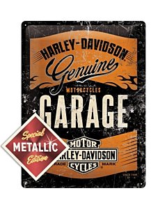 Metallplaat 30x40cm / Harley-Davidson Garage Metallic