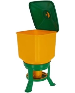 Neljakandiline jalgadel söötur Kubic / 50l e 34kg / kollane-roheline