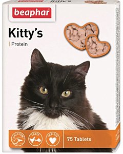 Beaphar Кормовая добавка Kitty's + Protein с протеином для кошек, 180 тбл