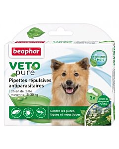 Beaphar VETO-Pure Spot-on parasiitide vastased tilgad koertele (15-30kg) 
