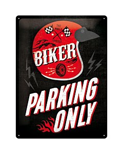 Metallplaat 30x40cm / Biker Parking Only 