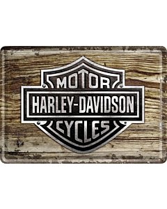 Postkaart metallist 10x14cm / Harley-Davidson puittaust