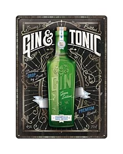 Metallplaat 30x40cm / Gin & Tonic Green Edition