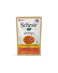 Schesir Cat Soup metsiku tuunikala + papaiaga kassidele / 85g