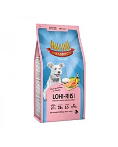 Hau Hau Champion täistoit lõhe-riisi kõikidele täiskasvanud koertele / 6kg