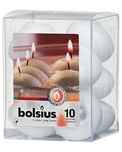 Плавающие свечи Bolsius 10шт / 30x45 mm / различные цвета