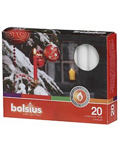 Свечи для ёлки Bolsius 20шт / 97x13 mm / белые