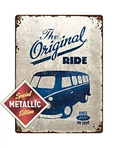 Metallplaat 30x40cm / VW Bulli The Original Ride Metallic