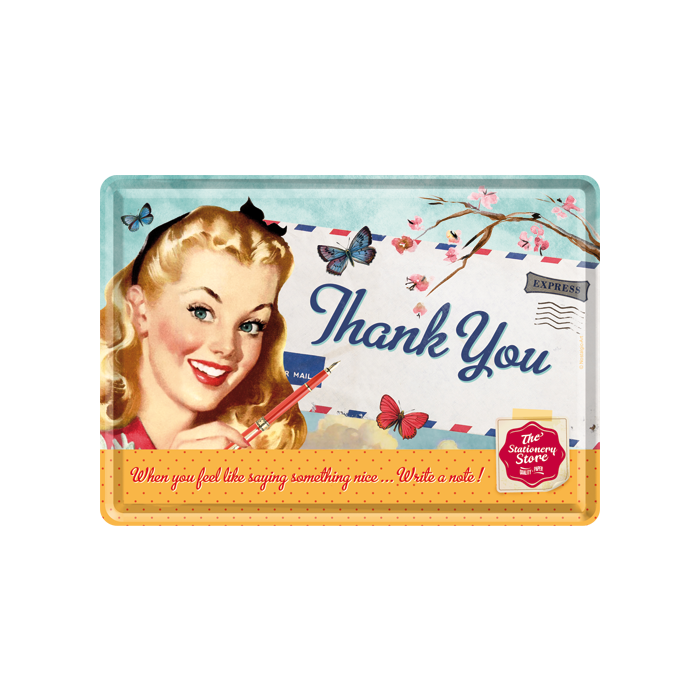 Postkaart metallist 10x14,5cm / Thank You