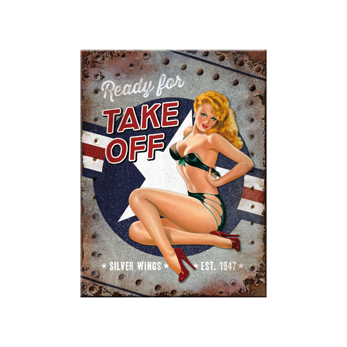 Magnet 6x8cm / Pin Up Ready for take off /LM