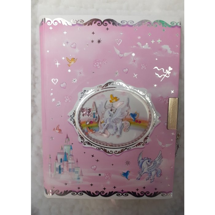 Märkmik lukuga / roosa / Unicorn