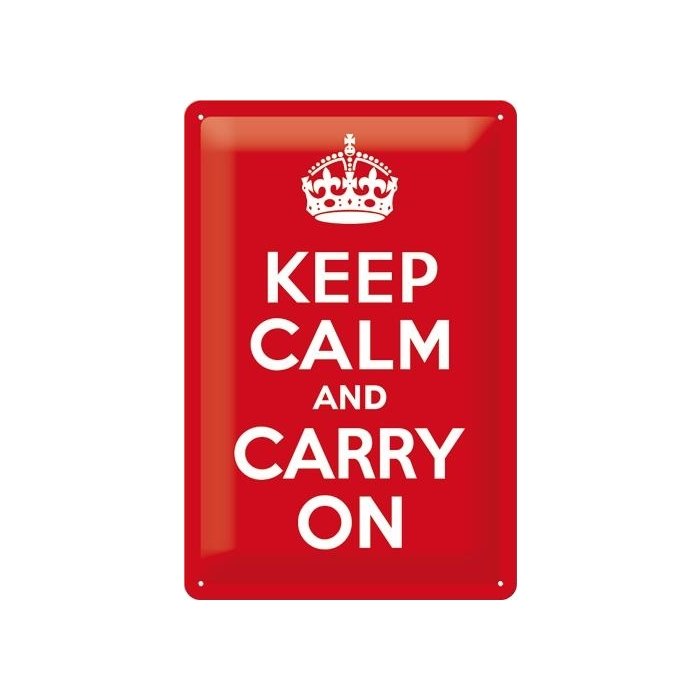 Metallplaat 20x30cm / Keep calm and carry on / KO