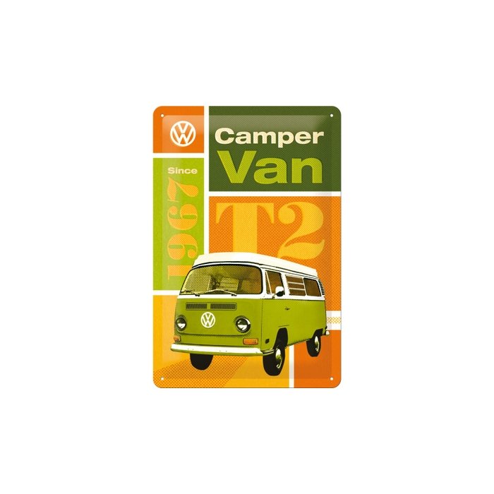 Metallplaat 20x30cm / VW T2 Camper Van / KO