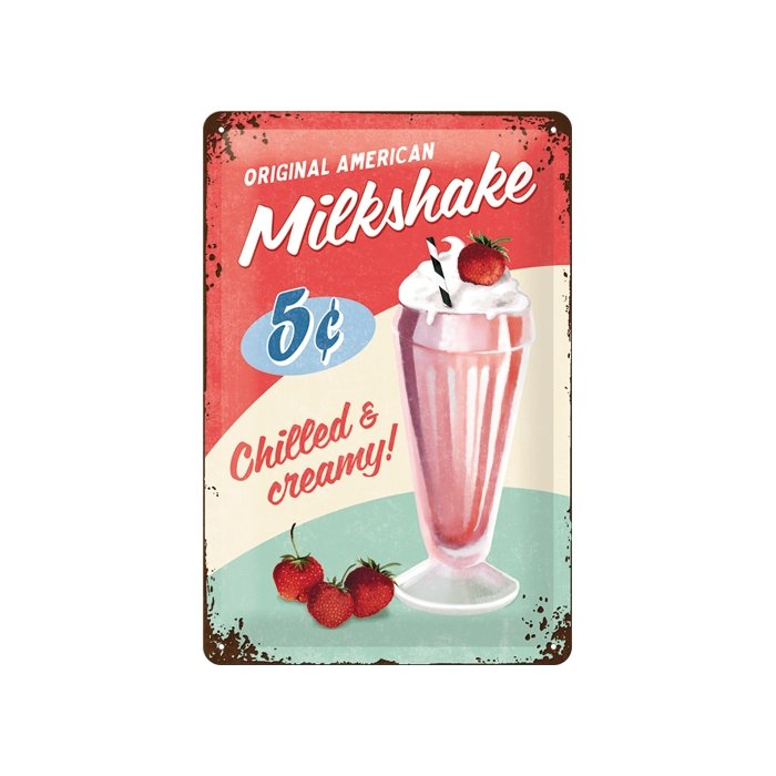 Metallplaat 20x30cm / Original American Milkshake
