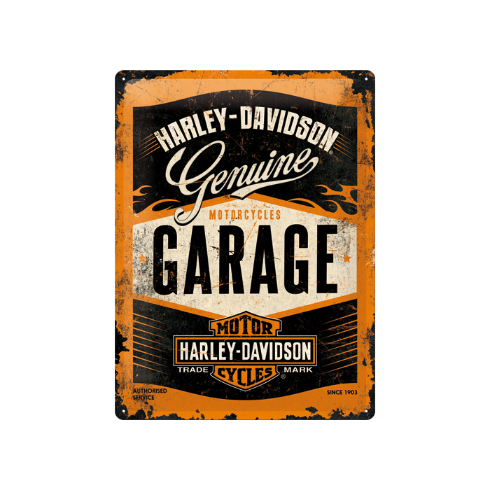 Metallplaat 30x40cm / Harley-Davidson Garage