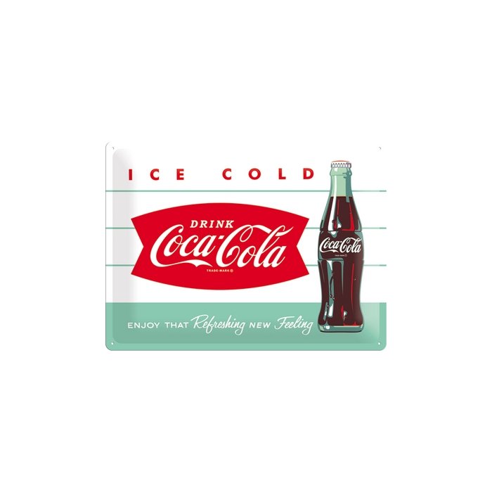 Metallplaat 30x40cm / Coca-Cola Ice cold