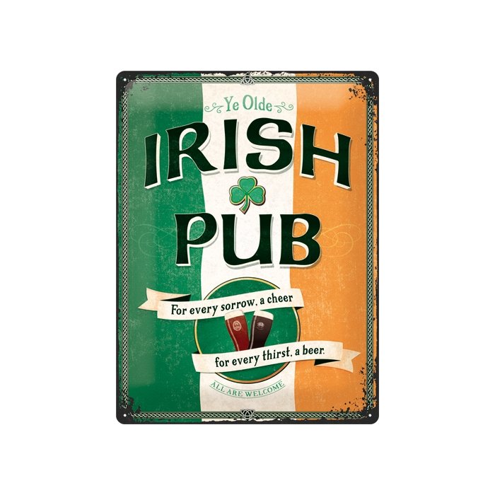 Metallplaat 30x40cm / Irish Pub