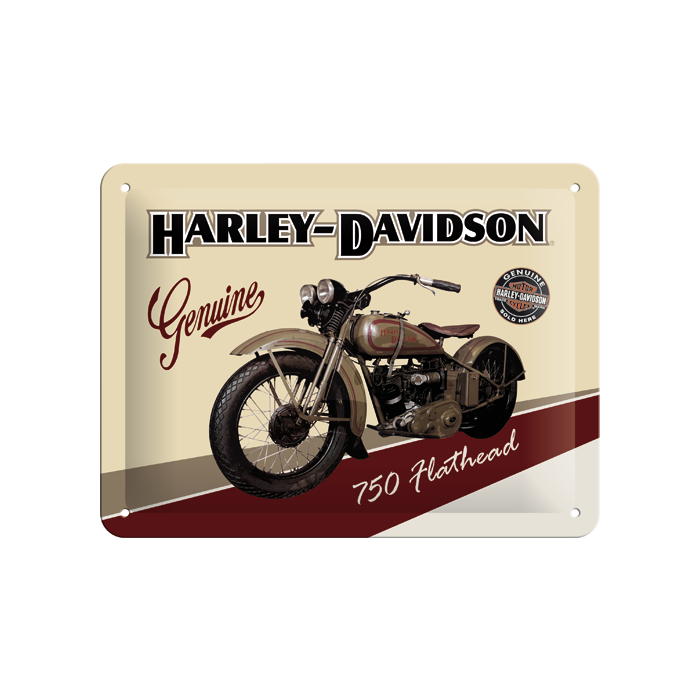 Metallplaat 15x20cm / Harley-Davidson 750 Flathead