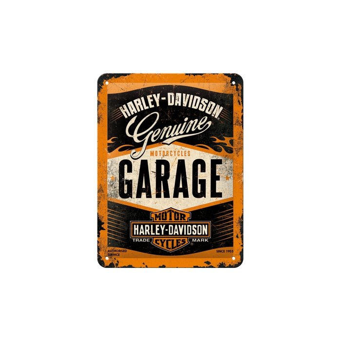Metallplaat 15x20cm / Harley-Davidson Garage