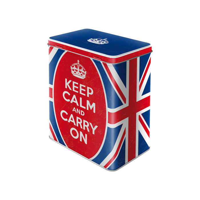 Metallpurk L / Keep Calm and Carry On
