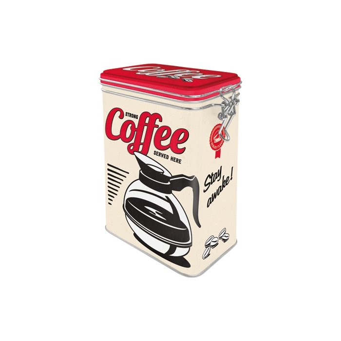 Säilituspurk sulguriga / Strong coffee served here