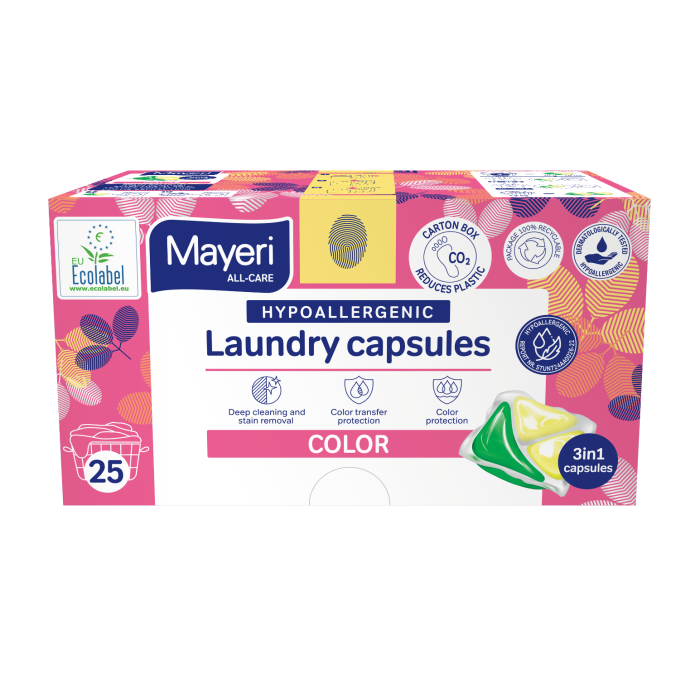 Pesugeelkapslid Color hüpoallergeenne Mayeri All-Care 25tk