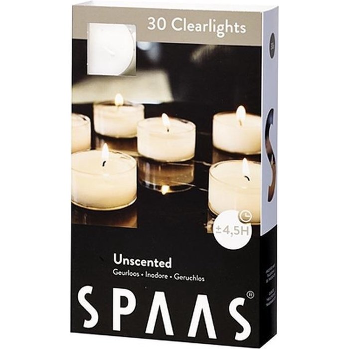 Spaas teeküünal läbipaistvas topsis / 38x17mm / 4h / 30tk