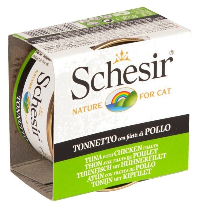 Schesir Cat kassikonserv tuunikala ja kanafileega / 85g 