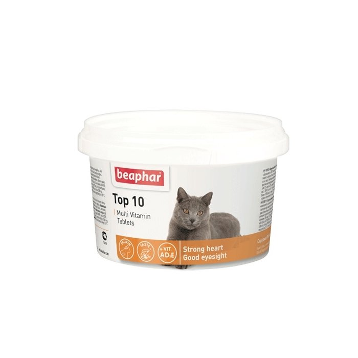 Beaphar Top 10 multivitamiinid kassidele / 180 tabletti