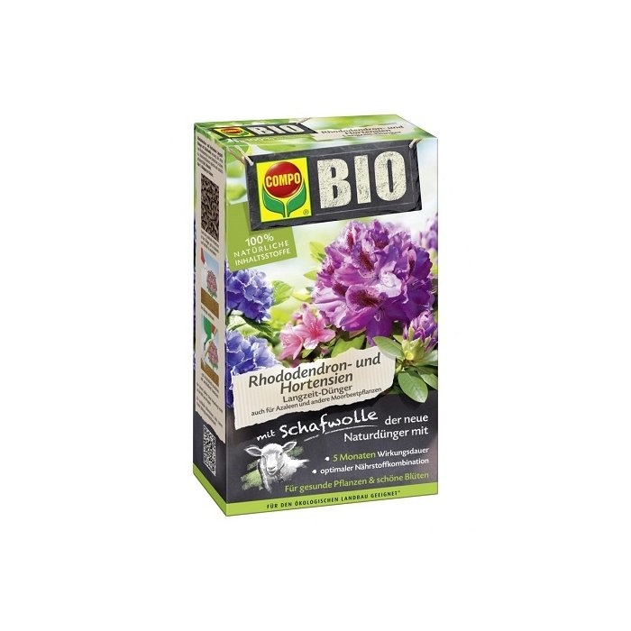 BIO pikaajaline rodo- ja hortensiaväetis lambavillaga Compo 750g
