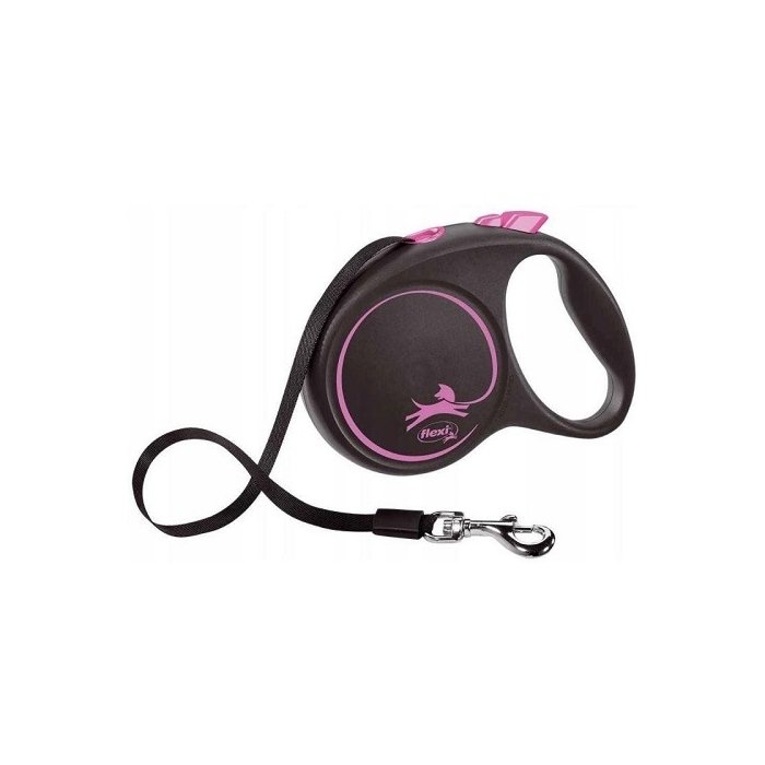 Jalutusrihm flexi Black Design L Lint 5m roosa