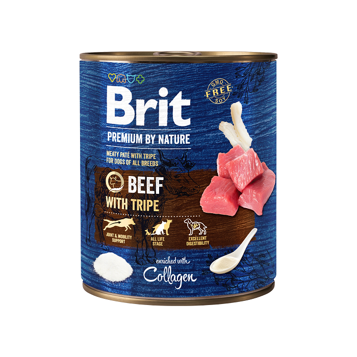 Brit Premium by Nature konserv Beef with Tripes koertele 800g