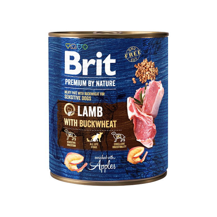 Brit Premium by Nature konserv Lamb with Buckwheat koertele/ 800g