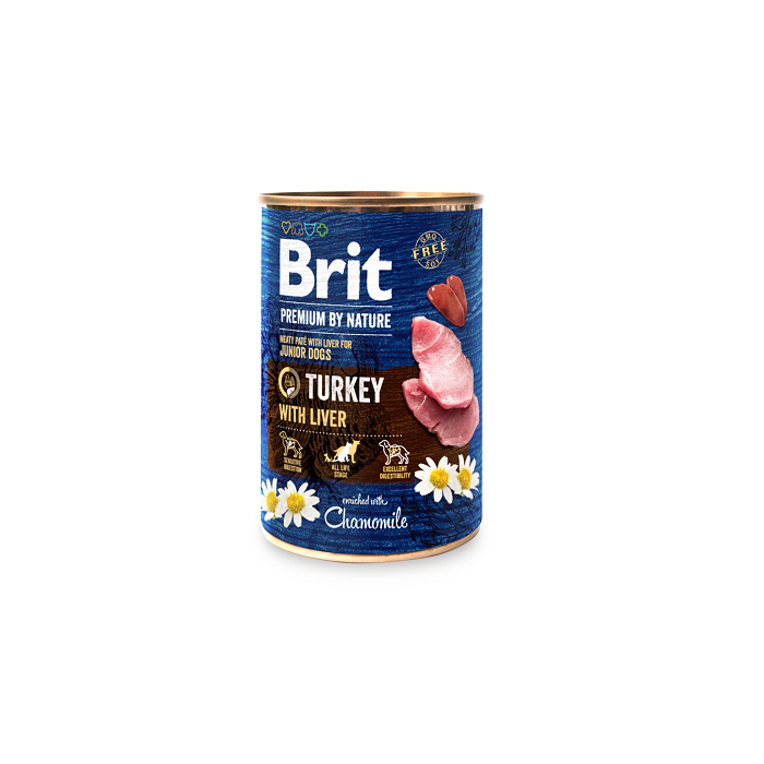 Brit Premium by Nature konserv Turkey with Liver koertele / 800g